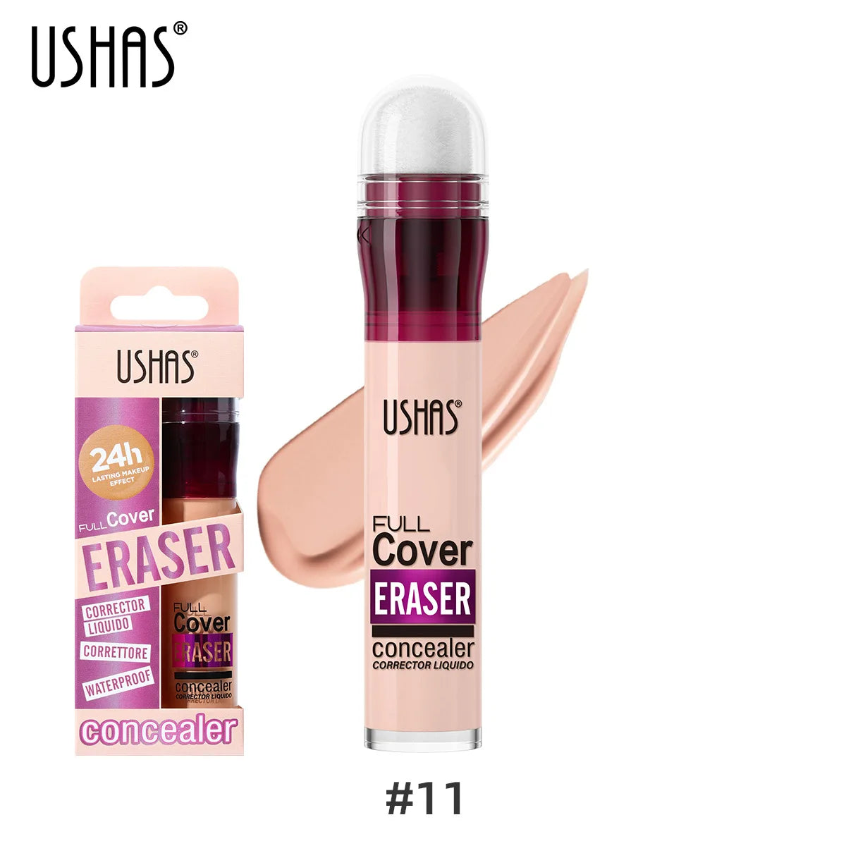 12 colors sponge head liquid foundation, long-lasting moisturizing liquid concealer, non-stripping waterproof concealer