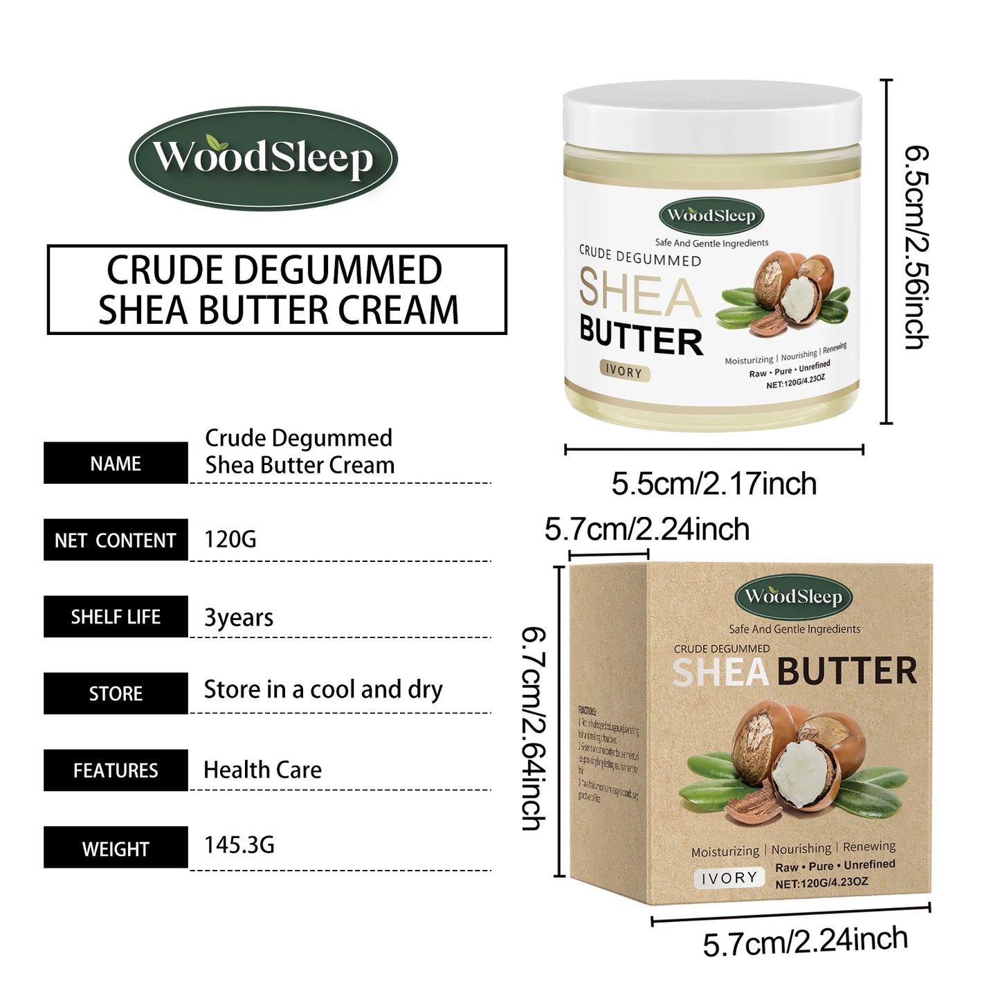 Shea Butter Moisturizer Body Cream Soothe Dry Skin Deep Hydration Fade Fine Lines Increase Elasticity Repair Barrier Body Lotion