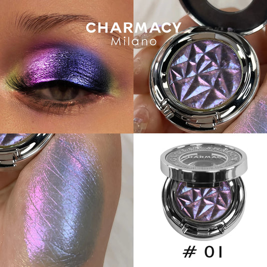 CHARMACY New 10 Multichrome Single Eye Shadow High Pigment Long Lasting Duo Chrome Eyeshadow Glitter Makeup For Eyes