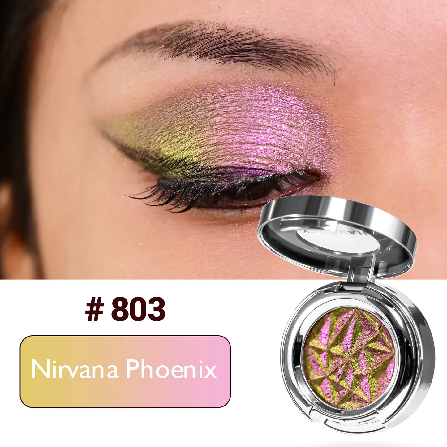 CHARMACY New 10 Multichrome Single Eye Shadow High Pigment Long Lasting Duo Chrome Eyeshadow Glitter Makeup For Eyes