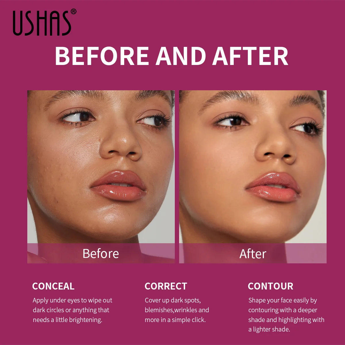 12 colors sponge head liquid foundation, long-lasting moisturizing liquid concealer, non-stripping waterproof concealer